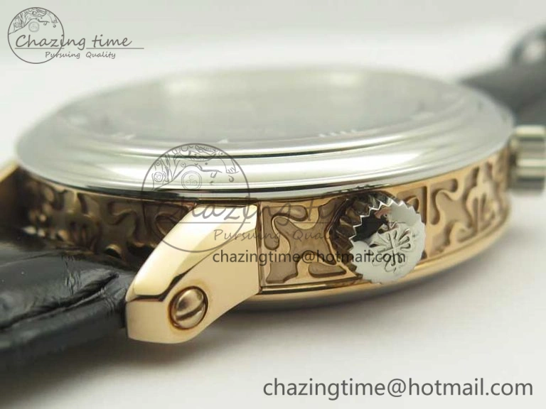 6104P Moon RG SS Black Dial on Black Leather Strap A240 V2