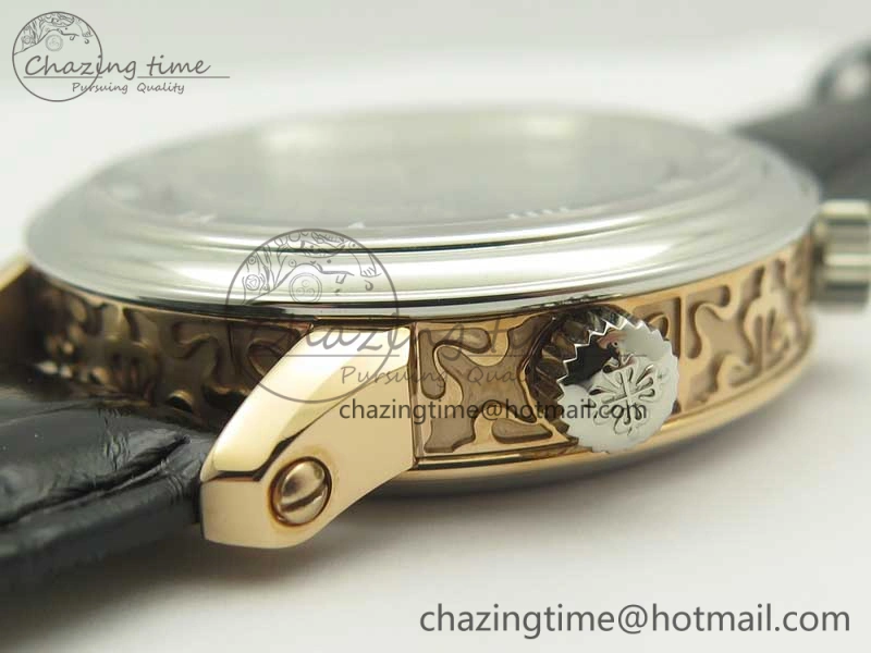 6104P Moon RG SS Black Dial on Black Leather Strap A240 V2