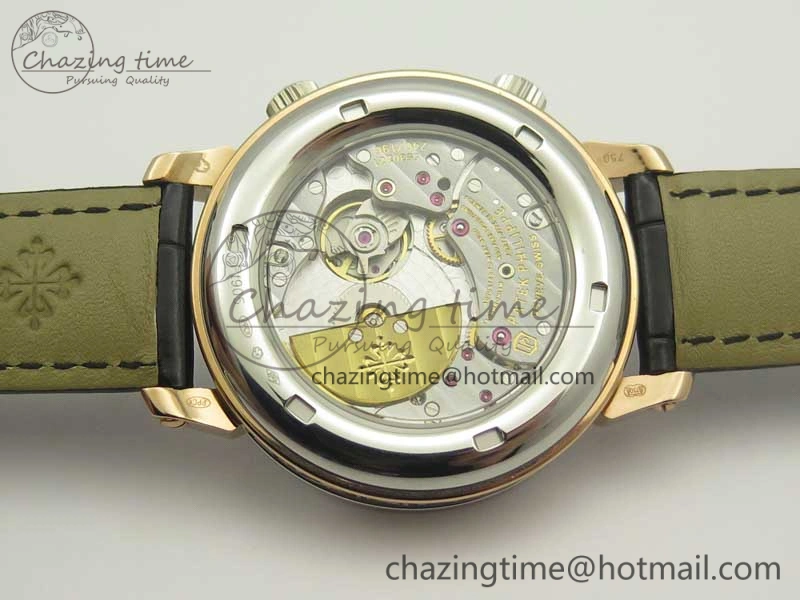6104P Moon RG SS Black Dial on Black Leather Strap A240 V2