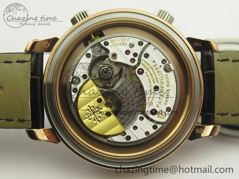 6104P Moon RG SS Black Dial on Black Leather Strap A240 V2