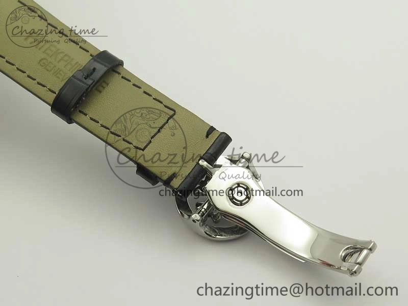 6104P Moon RG SS Black Dial on Black Leather Strap A240 V2