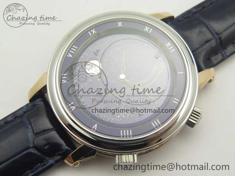 6104P Moon RG SS Blue Dial on Blue Leather Strap A240 V2