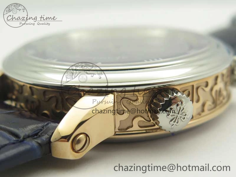 6104P Moon RG SS Blue Dial on Blue Leather Strap A240 V2