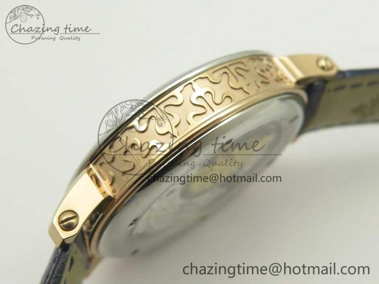 6104P Moon RG SS Blue Dial on Blue Leather Strap A240 V2