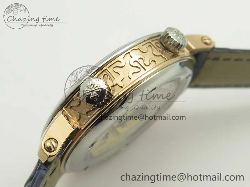 6104P Moon RG SS Blue Dial on Blue Leather Strap A240 V2