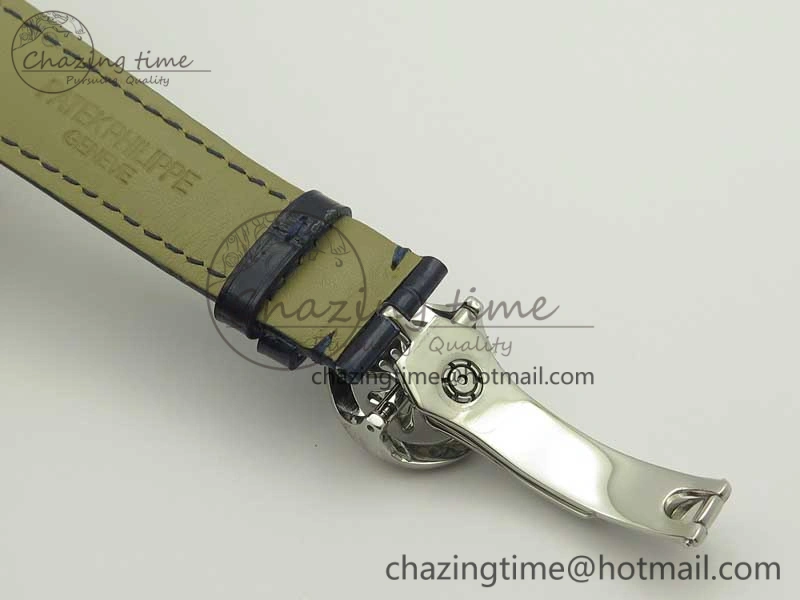 6104P Moon RG SS Blue Dial on Blue Leather Strap A240 V2