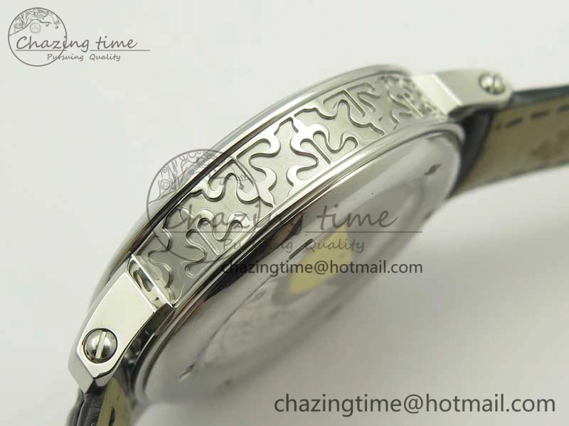 6104P Moon SS Black Dial on Black Leather Strap A240 V2