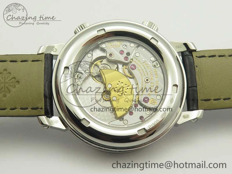 6104P Moon SS Black Dial on Black Leather Strap A240 V2