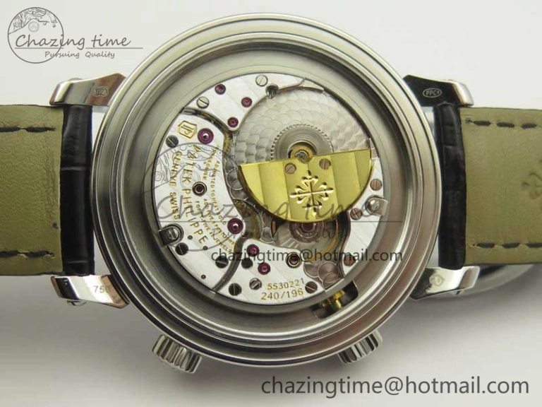 6104P Moon SS Black Dial on Black Leather Strap A240 V2