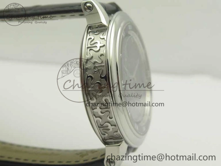 6104P Moon SS Black Dial on Black Leather Strap A240 V2
