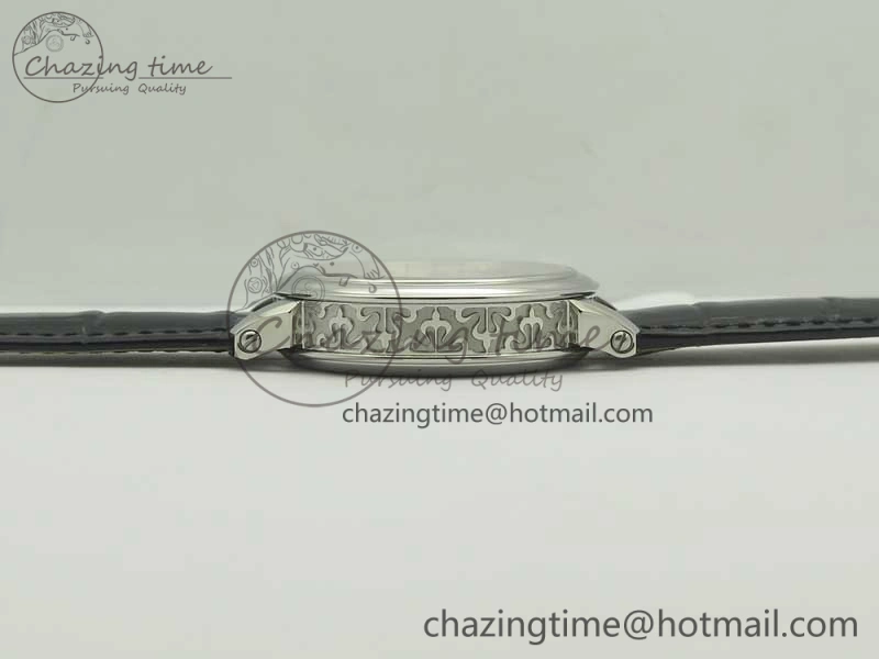 6104P Moon SS Black Dial on Black Leather Strap A240 V2