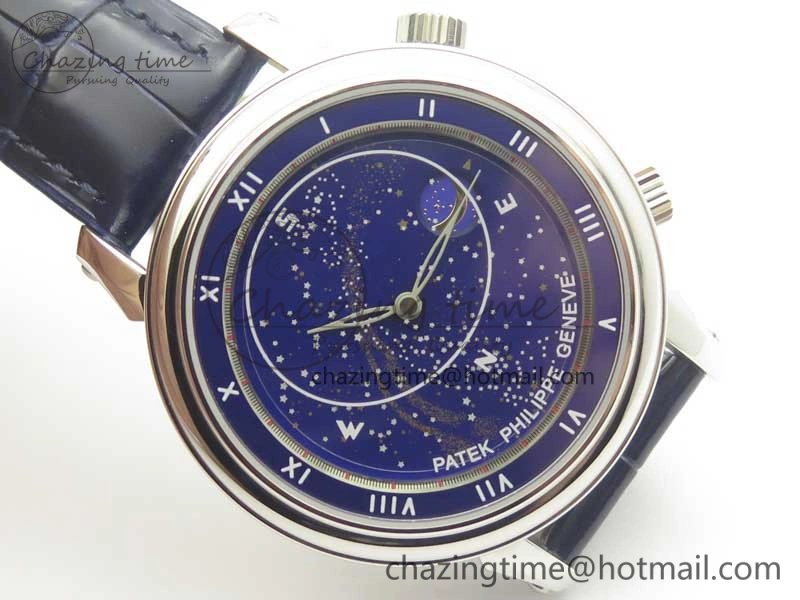 6104P Moon SS Blue Dial on Blue Leather Strap A240 V2