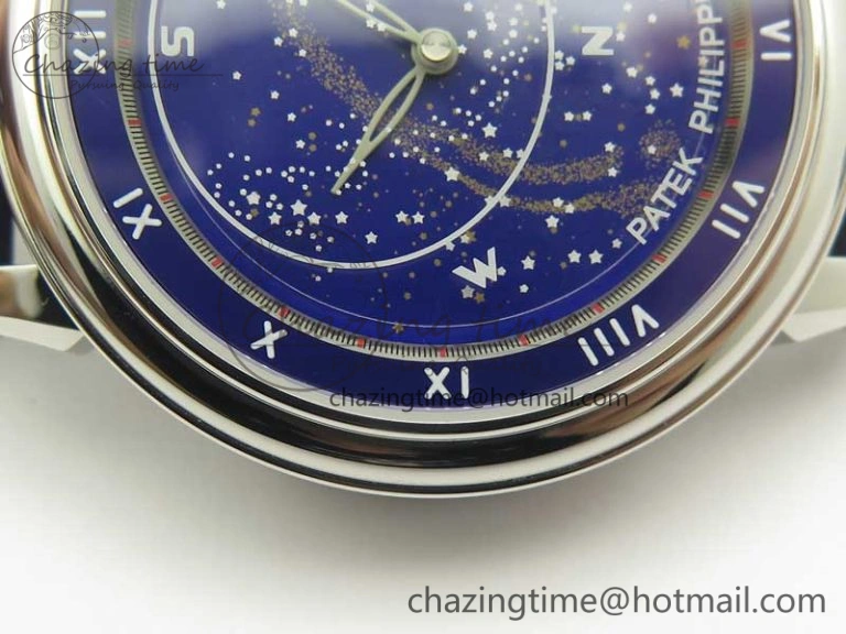 6104P Moon SS Blue Dial on Blue Leather Strap A240 V2