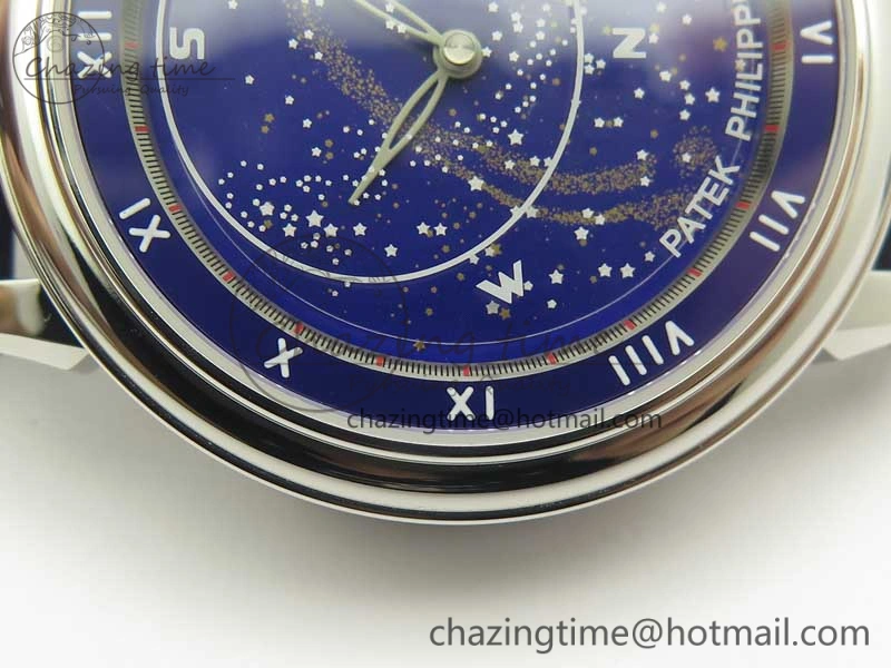6104P Moon SS Blue Dial on Blue Leather Strap A240 V2