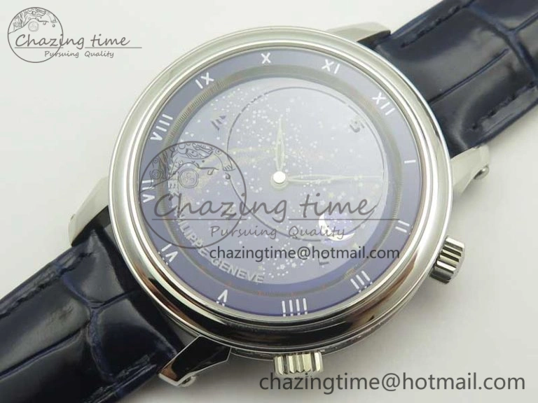 6104P Moon SS Blue Dial on Blue Leather Strap A240 V2