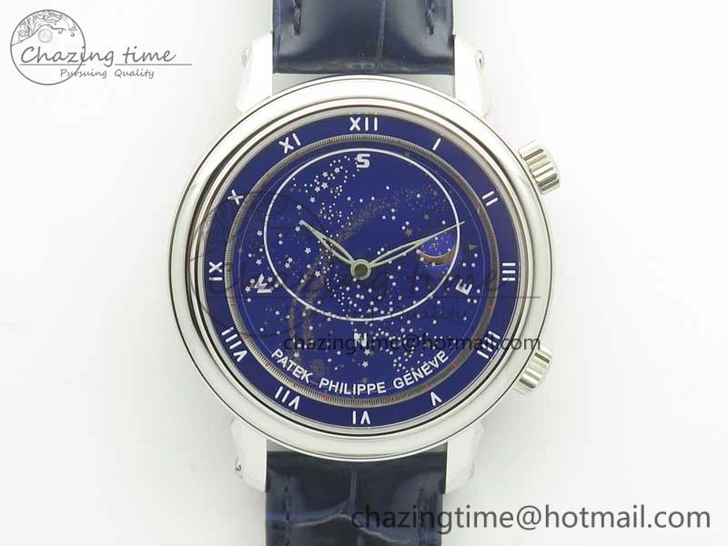 6104P Moon SS Blue Dial on Blue Leather Strap A240 V2