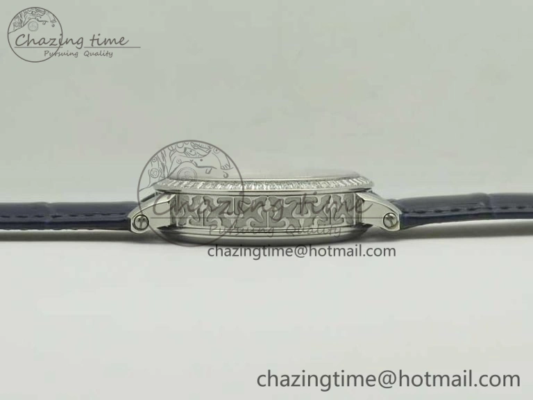 6104P Moon SS Diamond Bezel Blue Dial on Blue Leather Strap A240 V2