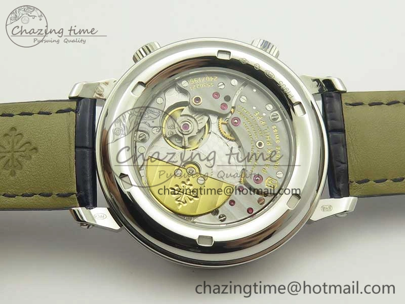 6104P Moon SS Diamond Bezel Blue Dial on Blue Leather Strap A240 V2