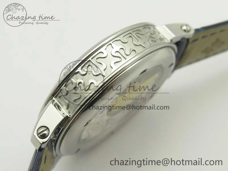 6104P Moon SS Diamond Bezel Blue Dial on Blue Leather Strap A240 V2