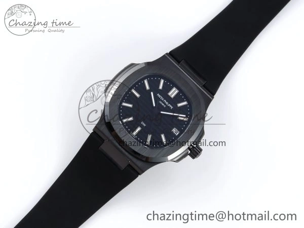 AET Nautilus 5711 Black Ceramic AMGF Best Edition Black Dial on Black Rubber Strap MIYOTA 9015