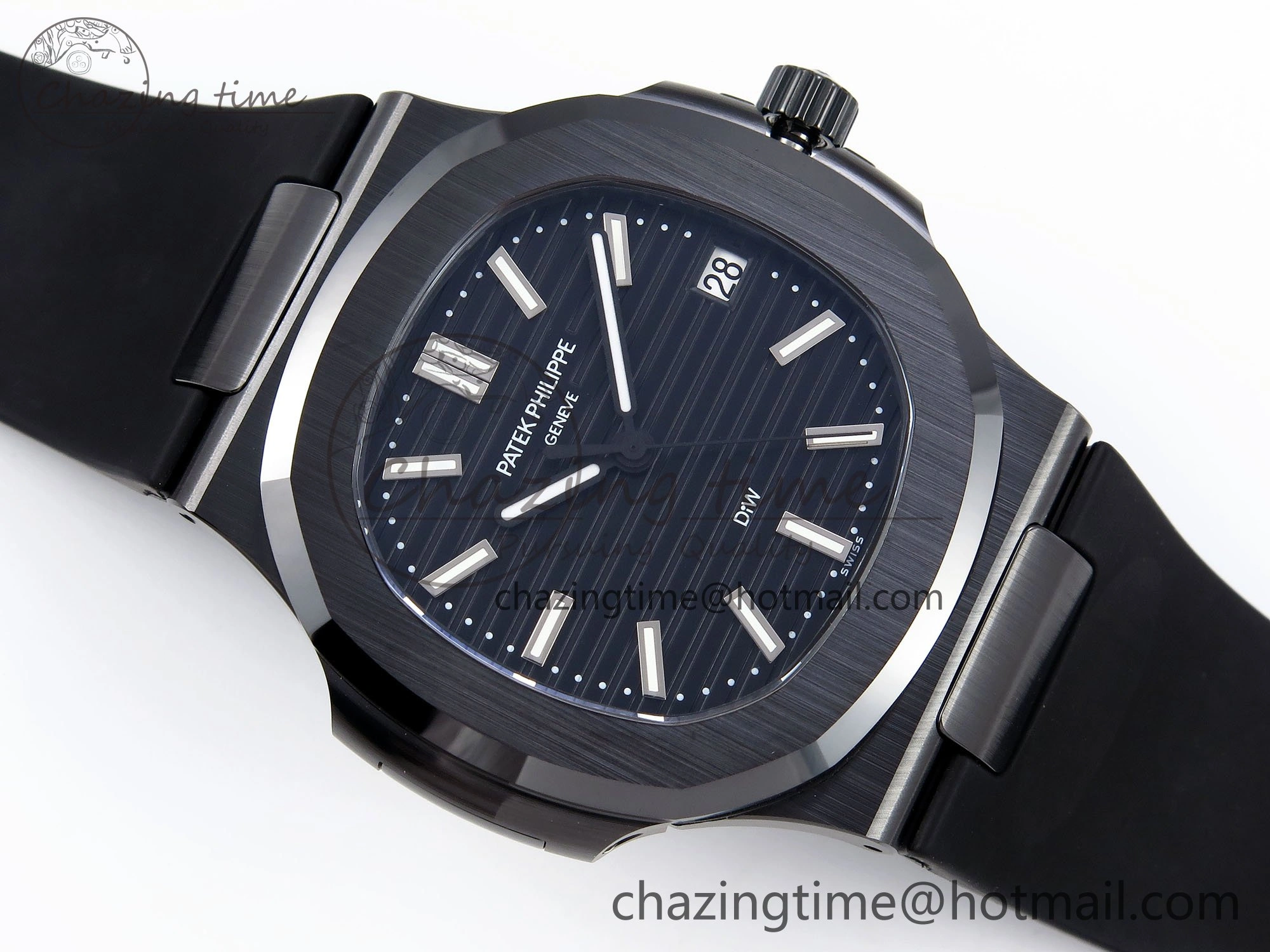 AET Nautilus 5711 Black Ceramic AMGF Best Edition Black Dial on Black Rubber Strap MIYOTA 9015