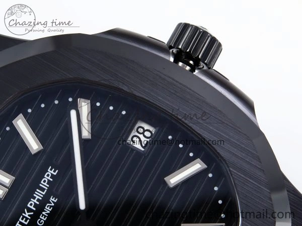 AET Nautilus 5711 Black Ceramic AMGF Best Edition Black Dial on Black Rubber Strap MIYOTA 9015