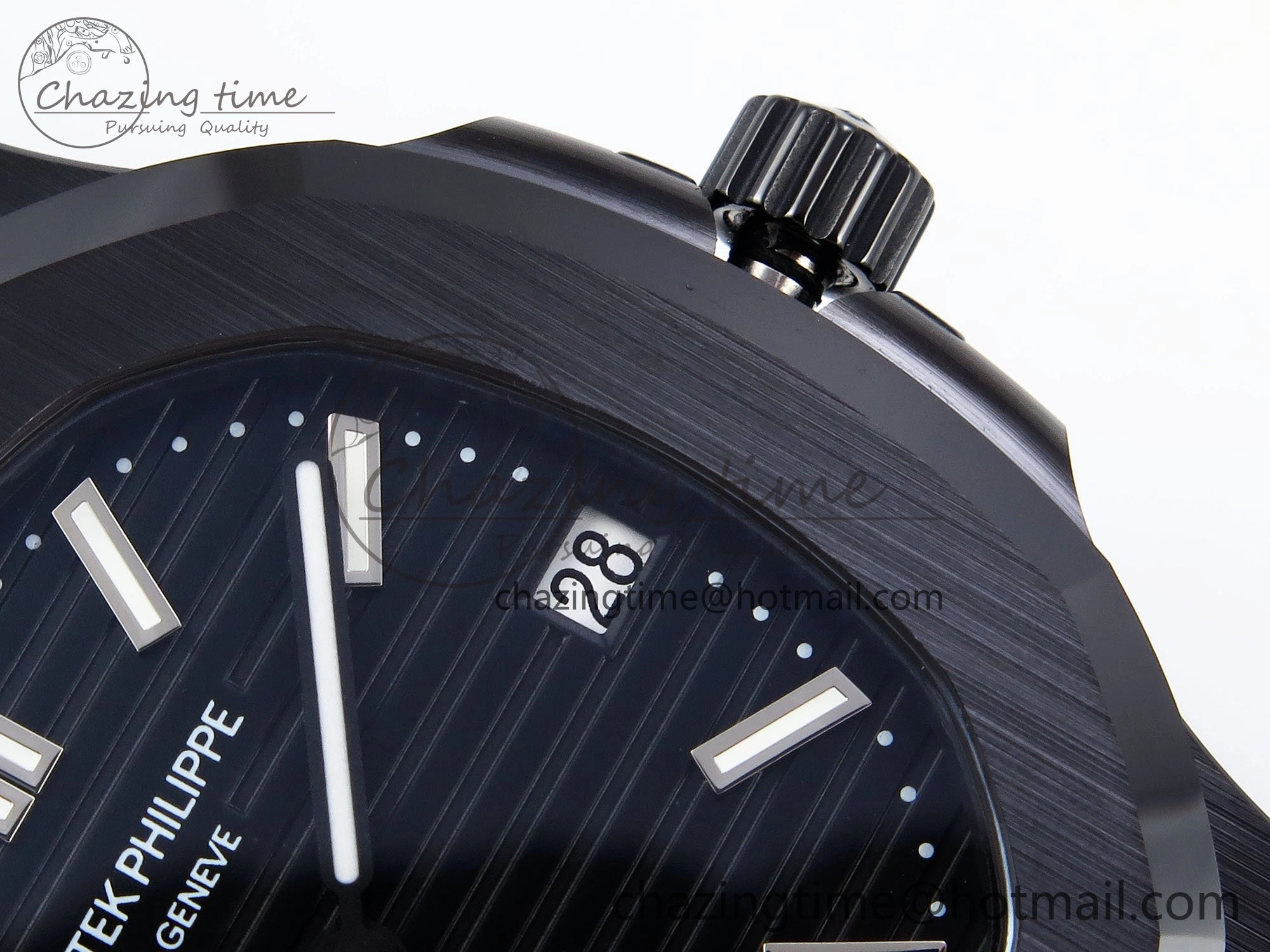 AET Nautilus 5711 Black Ceramic AMGF Best Edition Black Dial on Black Rubber Strap MIYOTA 9015