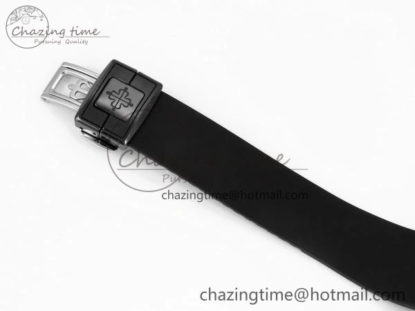 AET Nautilus 5711 Black Ceramic AMGF Best Edition Blue Dial on Black Rubber Strap MIYOTA 9015