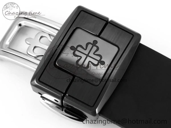 AET Nautilus 5711 Black Ceramic AMGF Best Edition Blue Dial on Black Rubber Strap MIYOTA 9015