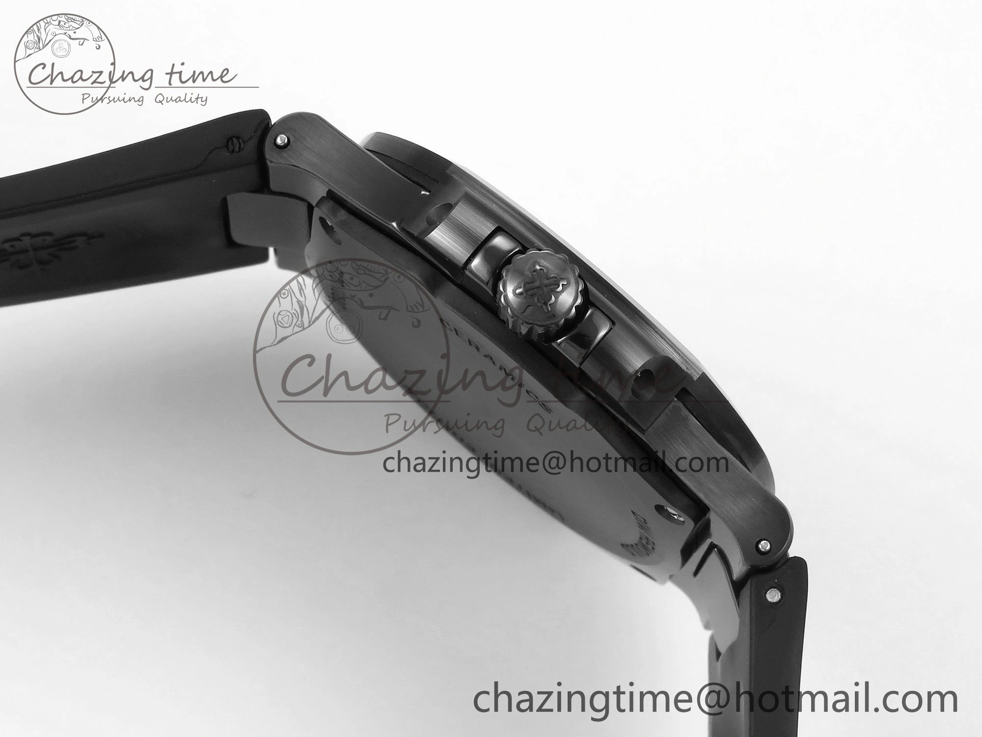 AET Nautilus 5711 Black Ceramic AMGF Best Edition Blue Dial on Black Rubber Strap MIYOTA 9015