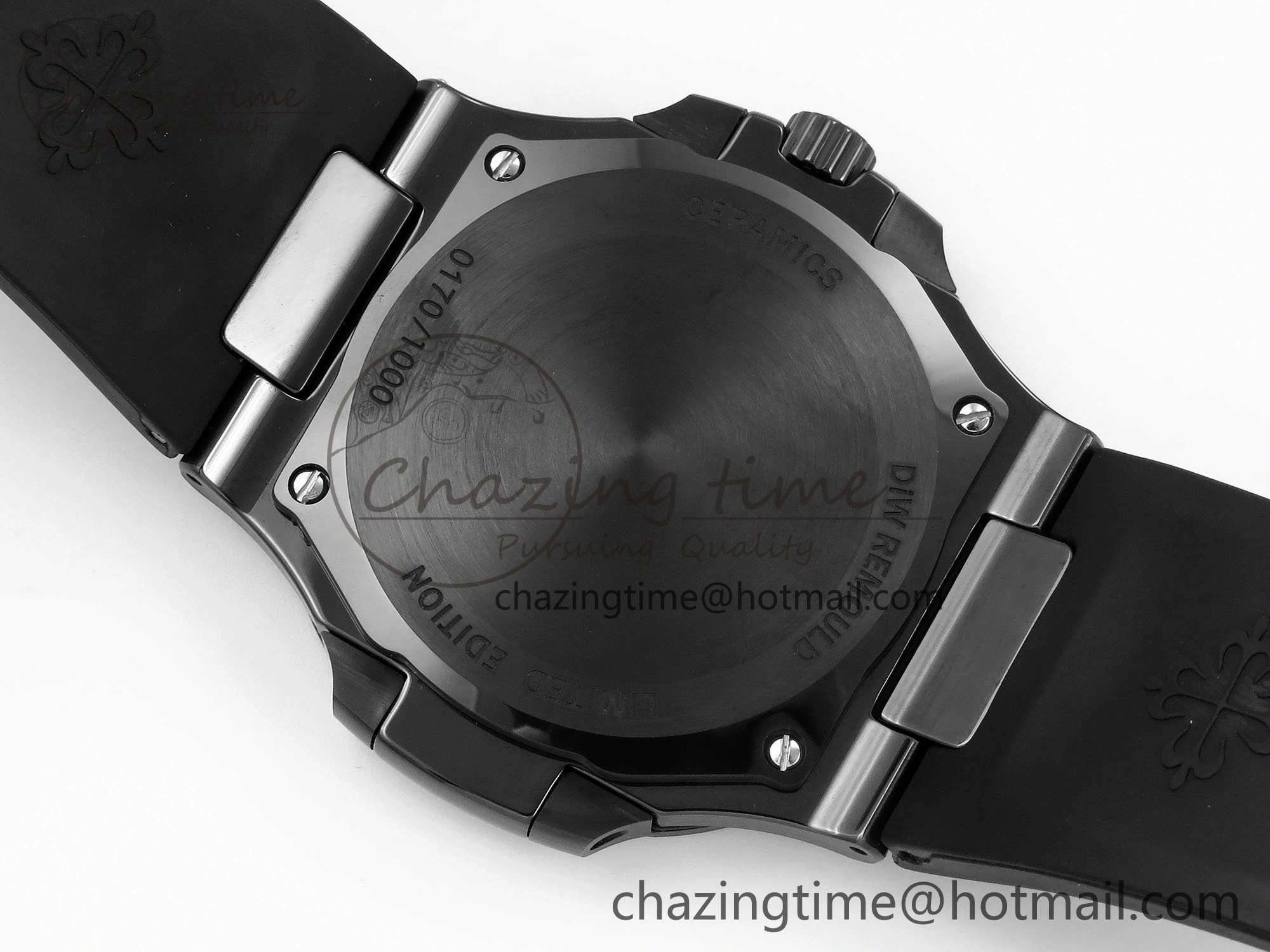 AET Nautilus 5711 Black Ceramic AMGF Best Edition Blue Dial on Black Rubber Strap MIYOTA 9015