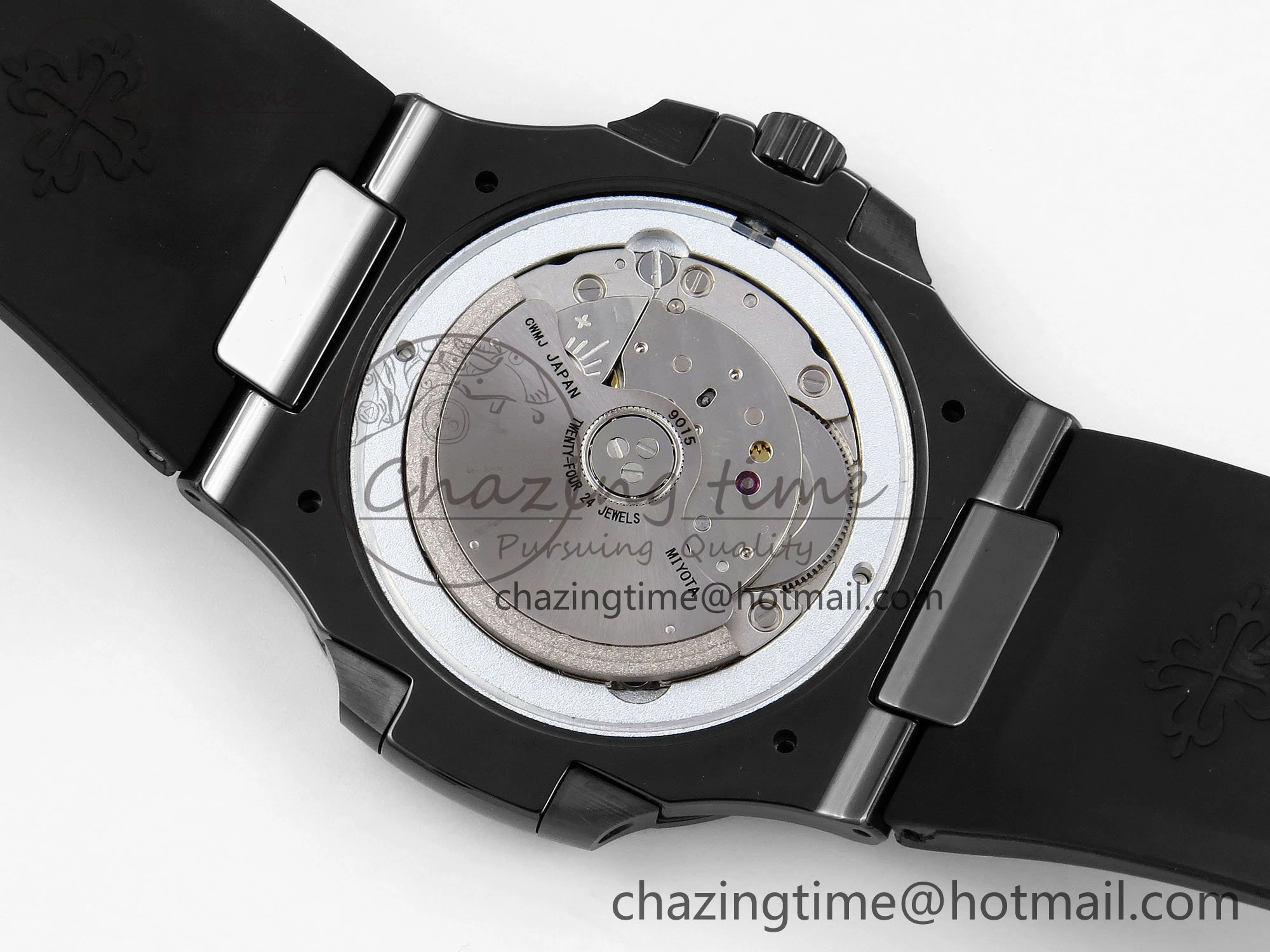 AET Nautilus 5711 Black Ceramic AMGF Best Edition Blue Dial on Black Rubber Strap MIYOTA 9015