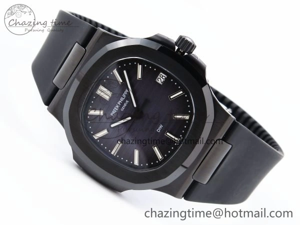 AET Nautilus 5711 Black Ceramic AMGF Best Edition Blue Dial on Black Rubber Strap MIYOTA 9015