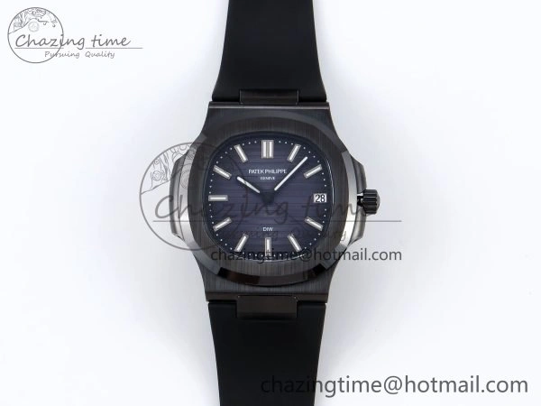 AET Nautilus 5711 Black Ceramic AMGF Best Edition Blue Dial on Black Rubber Strap MIYOTA 9015