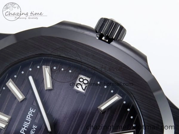 AET Nautilus 5711 Black Ceramic AMGF Best Edition Blue Dial on Black Rubber Strap MIYOTA 9015