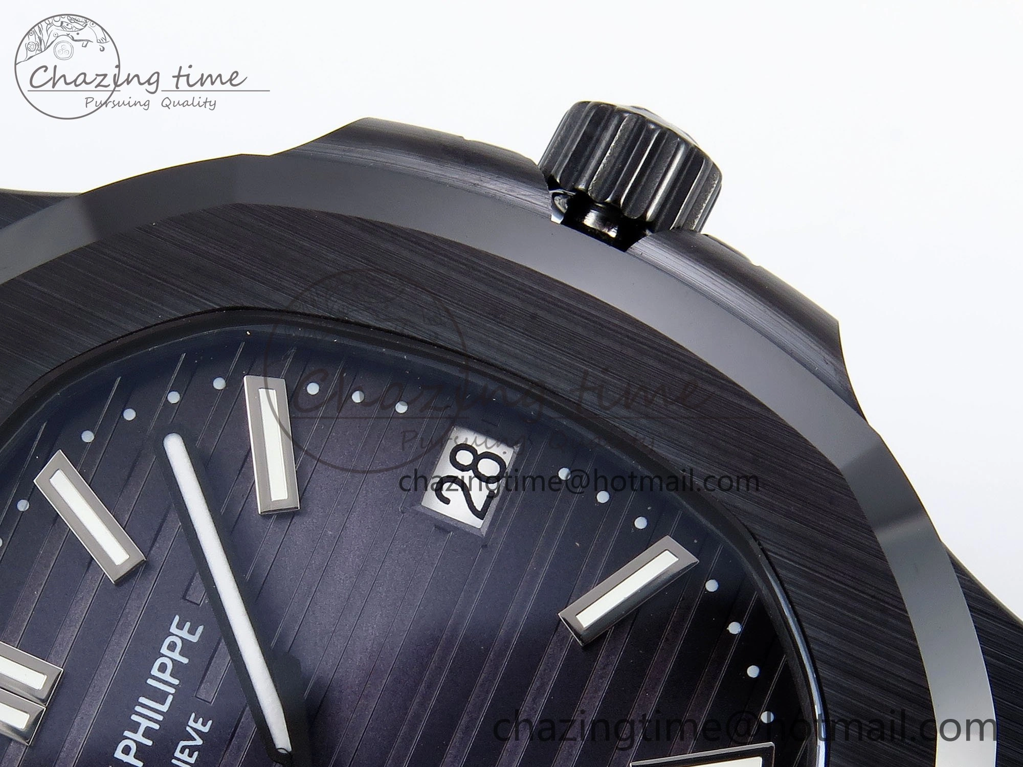 AET Nautilus 5711 Black Ceramic AMGF Best Edition Blue Dial on Black Rubber Strap MIYOTA 9015