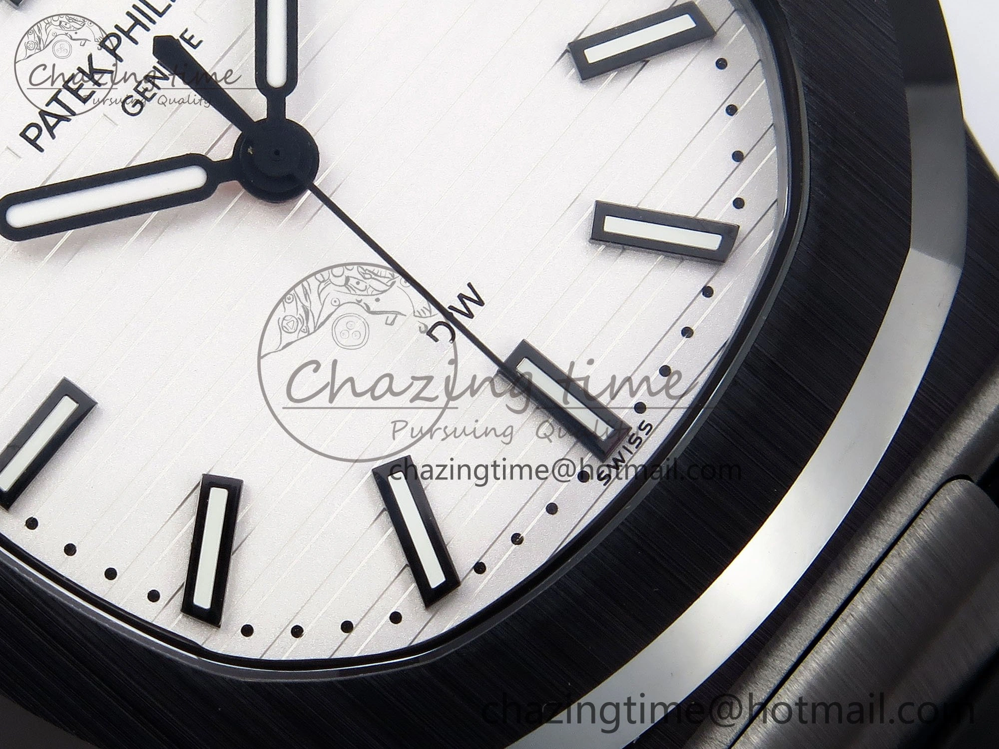 AET Nautilus 5711 Black Ceramic AMGF Best Edition White Dial on Black Rubber Strap MIYOTA 9015