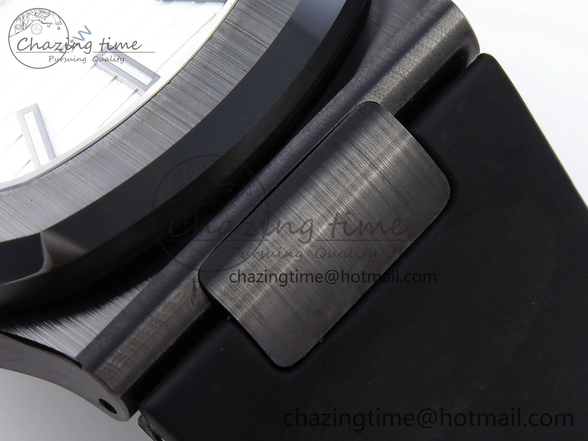 AET Nautilus 5711 Black Ceramic AMGF Best Edition White Dial on Black Rubber Strap MIYOTA 9015