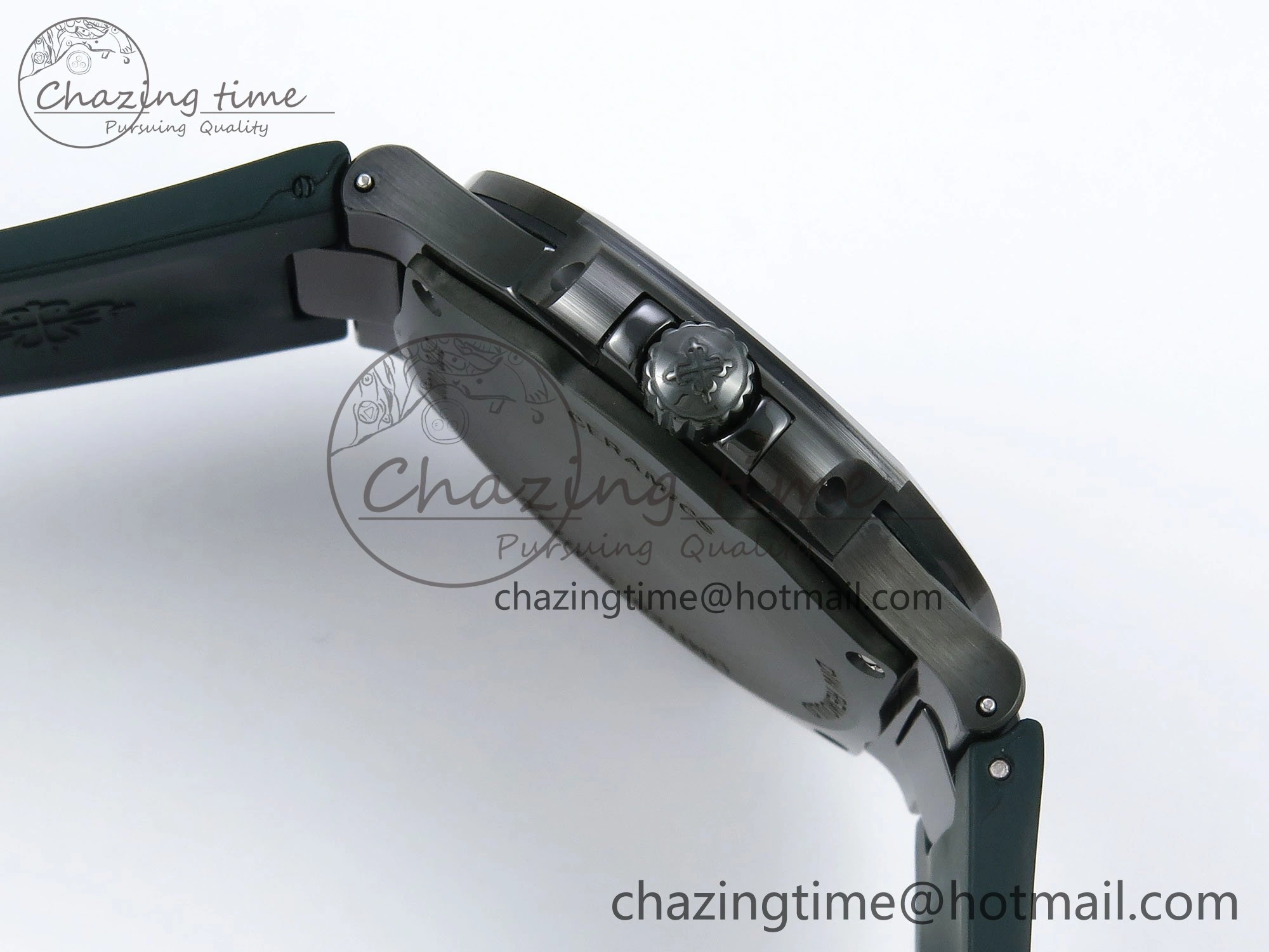 AET Nautilus 5711 Green Ceramic AMGF Best Edition Blue Dial on Green Rubber Strap MIYOTA 9015