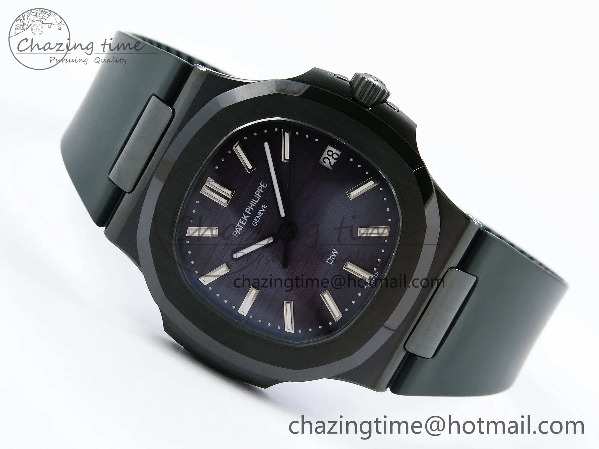 AET Nautilus 5711 Green Ceramic AMGF Best Edition Blue Dial on Green Rubber Strap MIYOTA 9015
