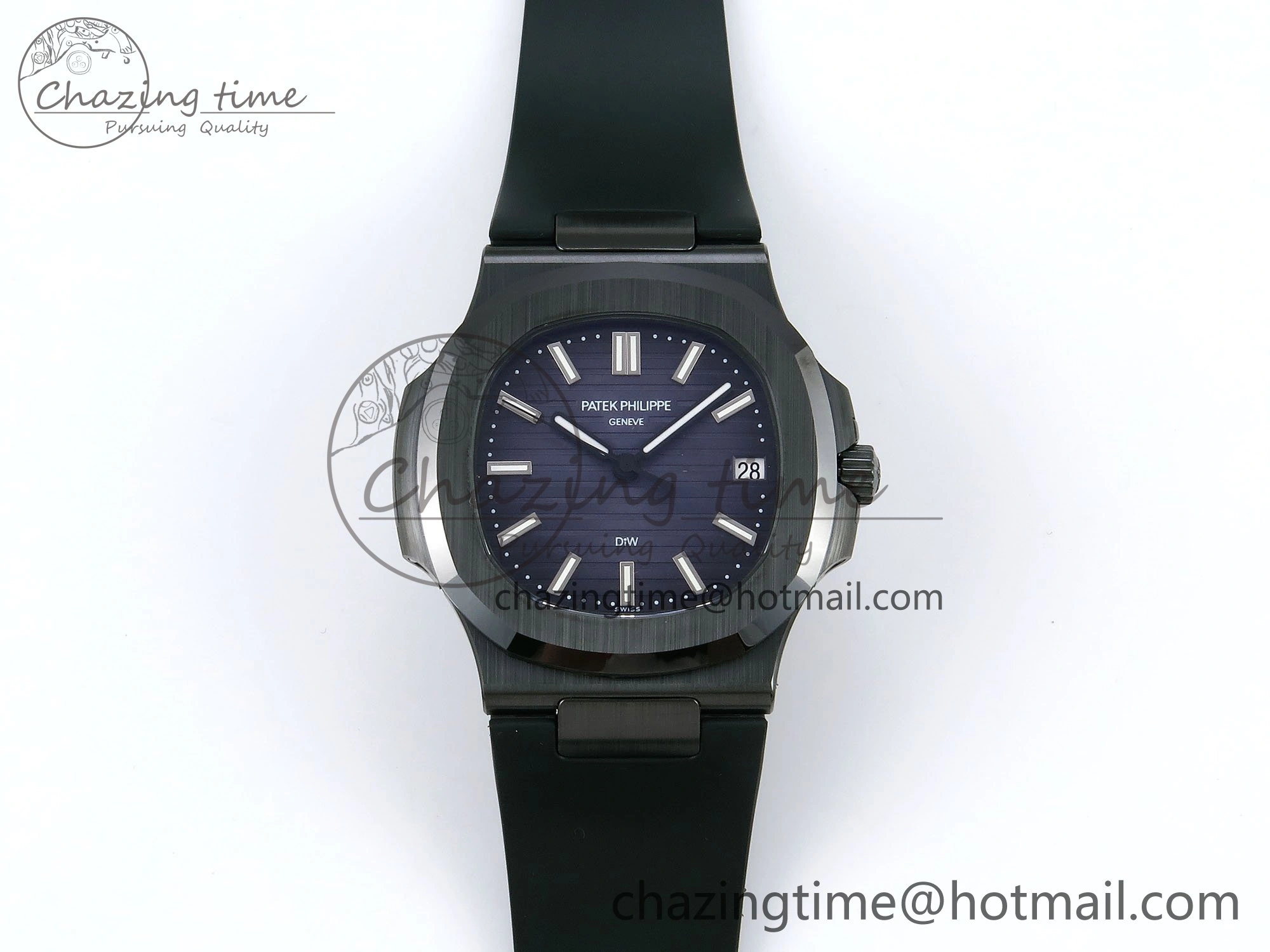 AET Nautilus 5711 Green Ceramic AMGF Best Edition Blue Dial on Green Rubber Strap MIYOTA 9015