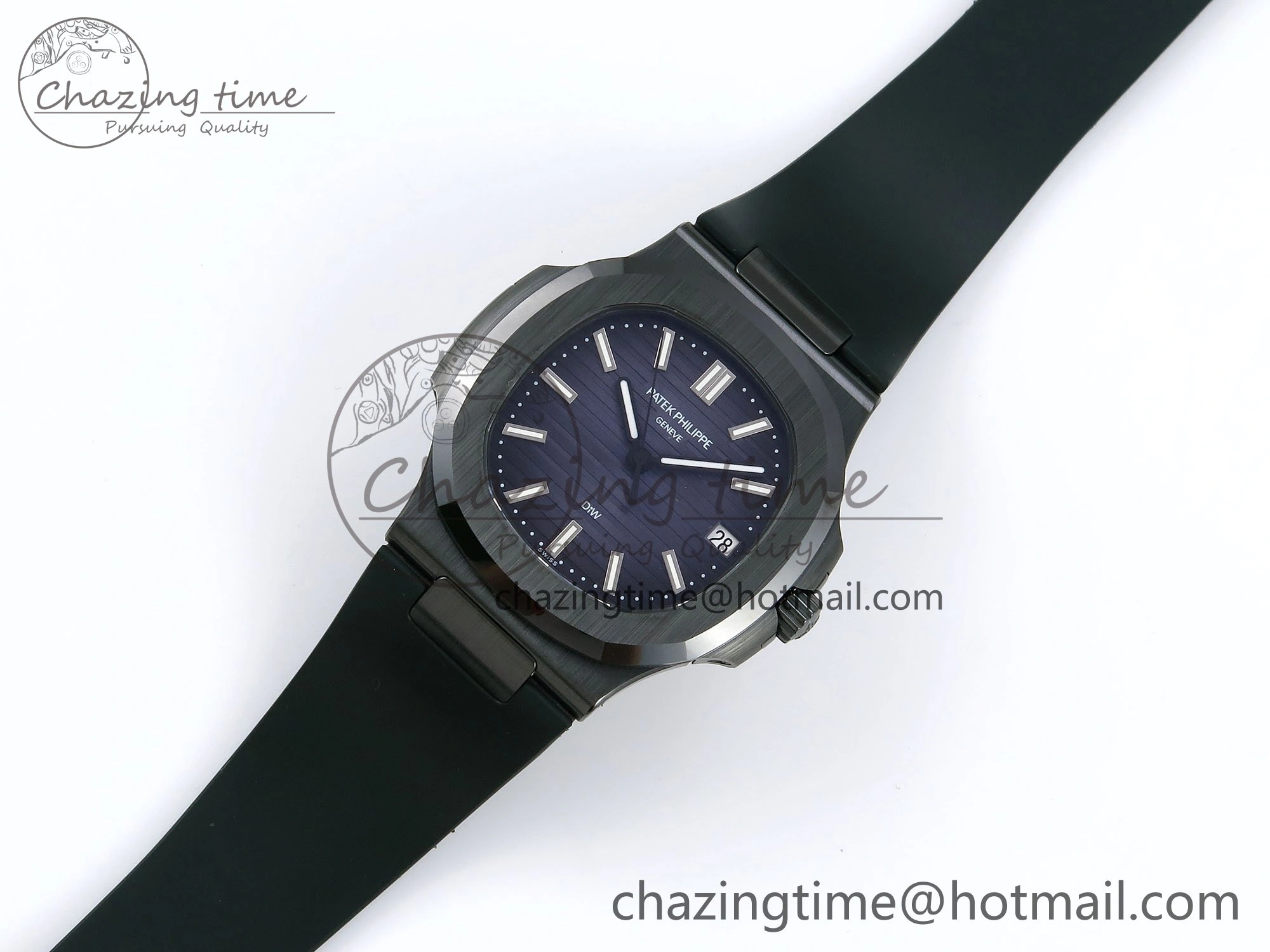 AET Nautilus 5711 Green Ceramic AMGF Best Edition Blue Dial on Green Rubber Strap MIYOTA 9015
