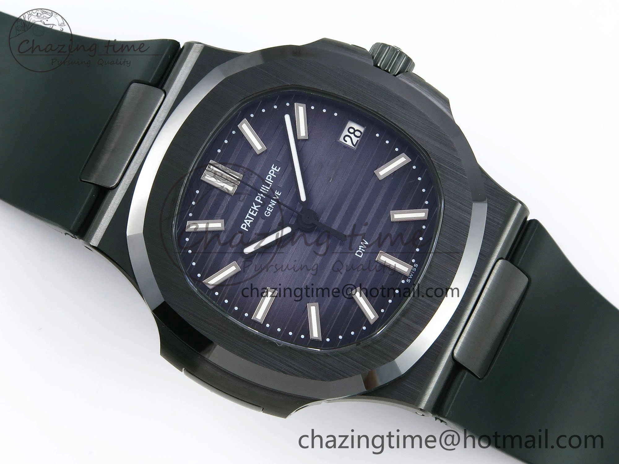 AET Nautilus 5711 Green Ceramic AMGF Best Edition Blue Dial on Green Rubber Strap MIYOTA 9015