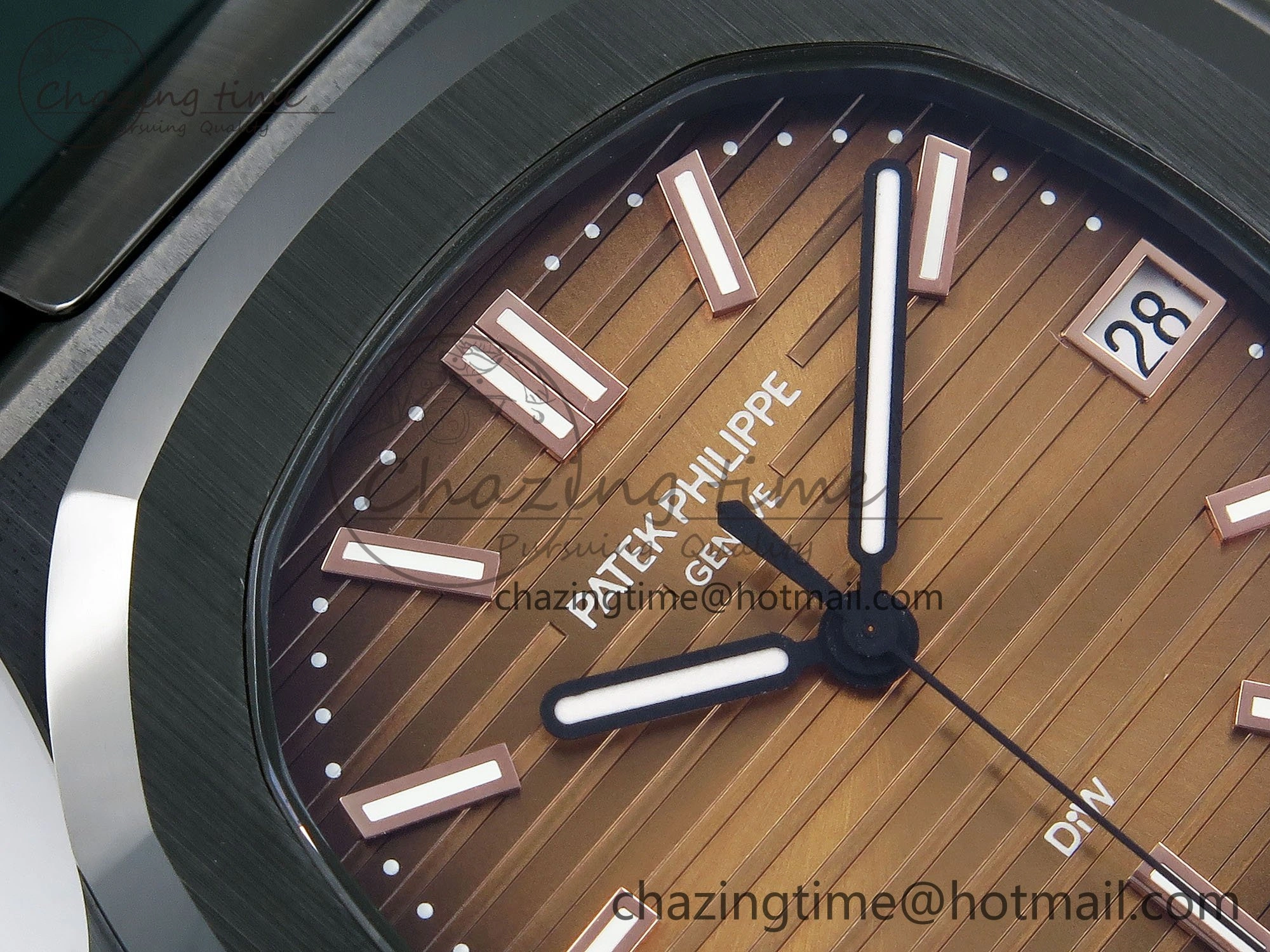AET Nautilus 5711 Green Ceramic AMGF Best Edition Brown Dial on Green Rubber Strap MIYOTA 9015