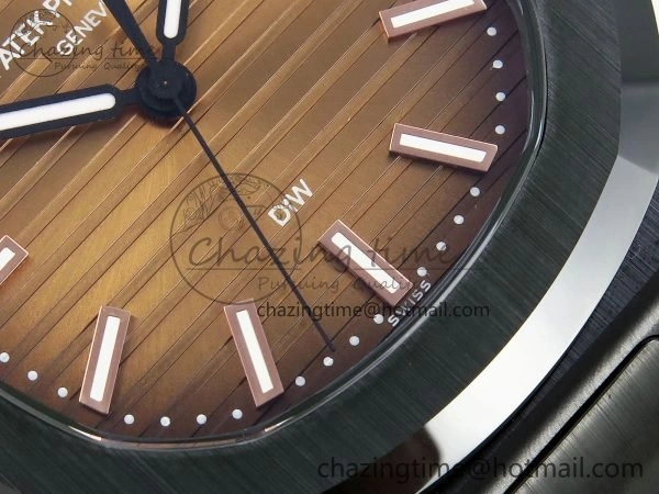 AET Nautilus 5711 Green Ceramic AMGF Best Edition Brown Dial on Green Rubber Strap MIYOTA 9015