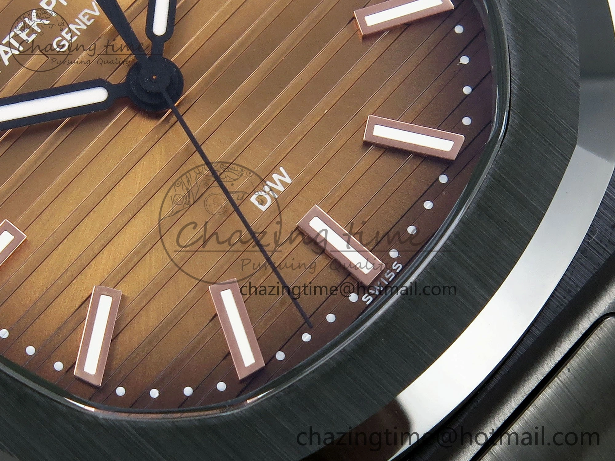 AET Nautilus 5711 Green Ceramic AMGF Best Edition Brown Dial on Green Rubber Strap MIYOTA 9015