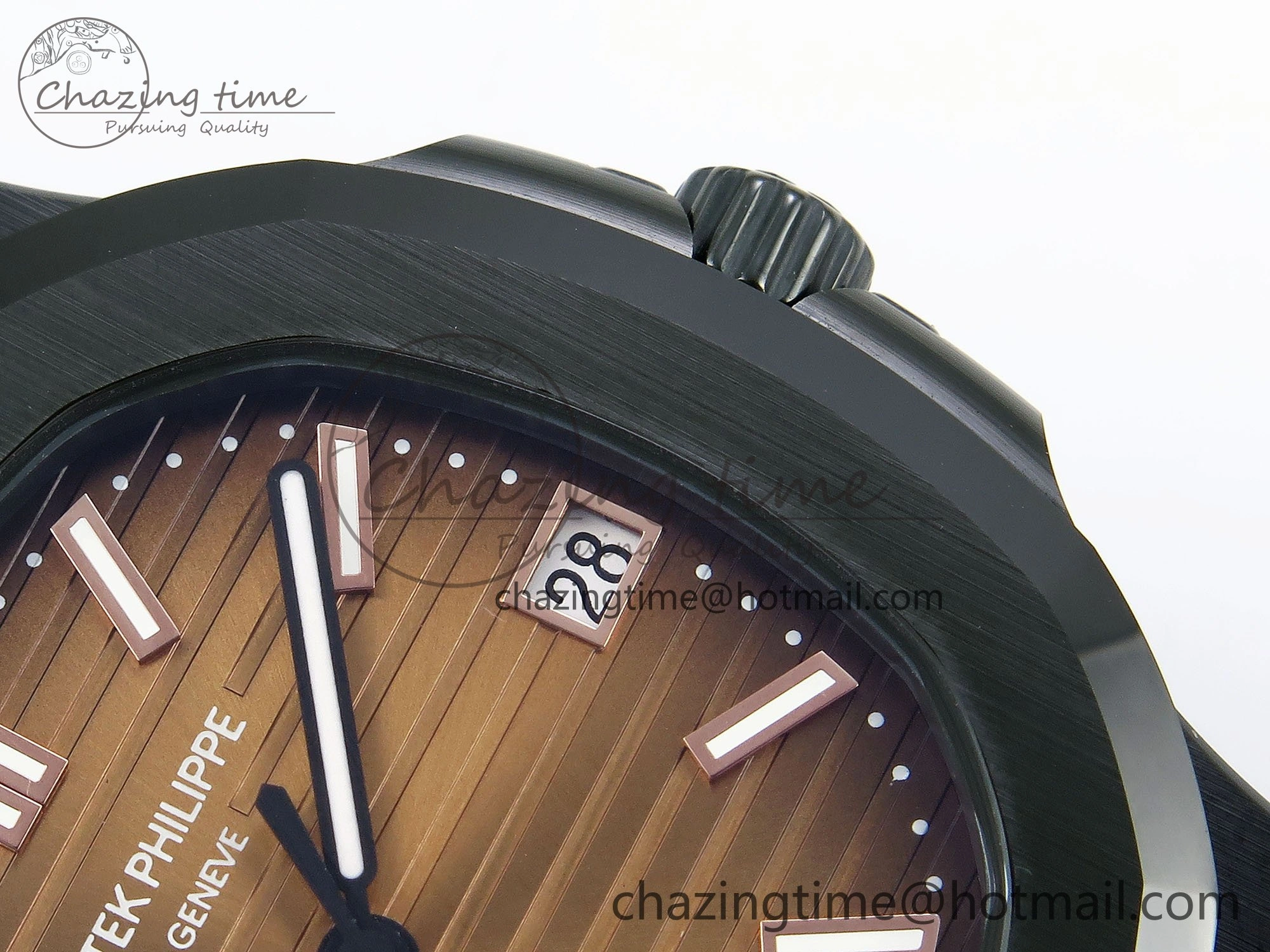AET Nautilus 5711 Green Ceramic AMGF Best Edition Brown Dial on Green Rubber Strap MIYOTA 9015
