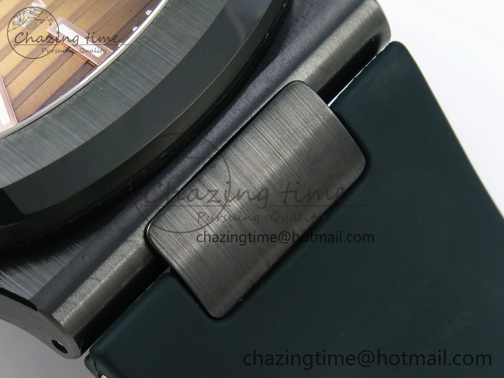 AET Nautilus 5711 Green Ceramic AMGF Best Edition Brown Dial on Green Rubber Strap MIYOTA 9015