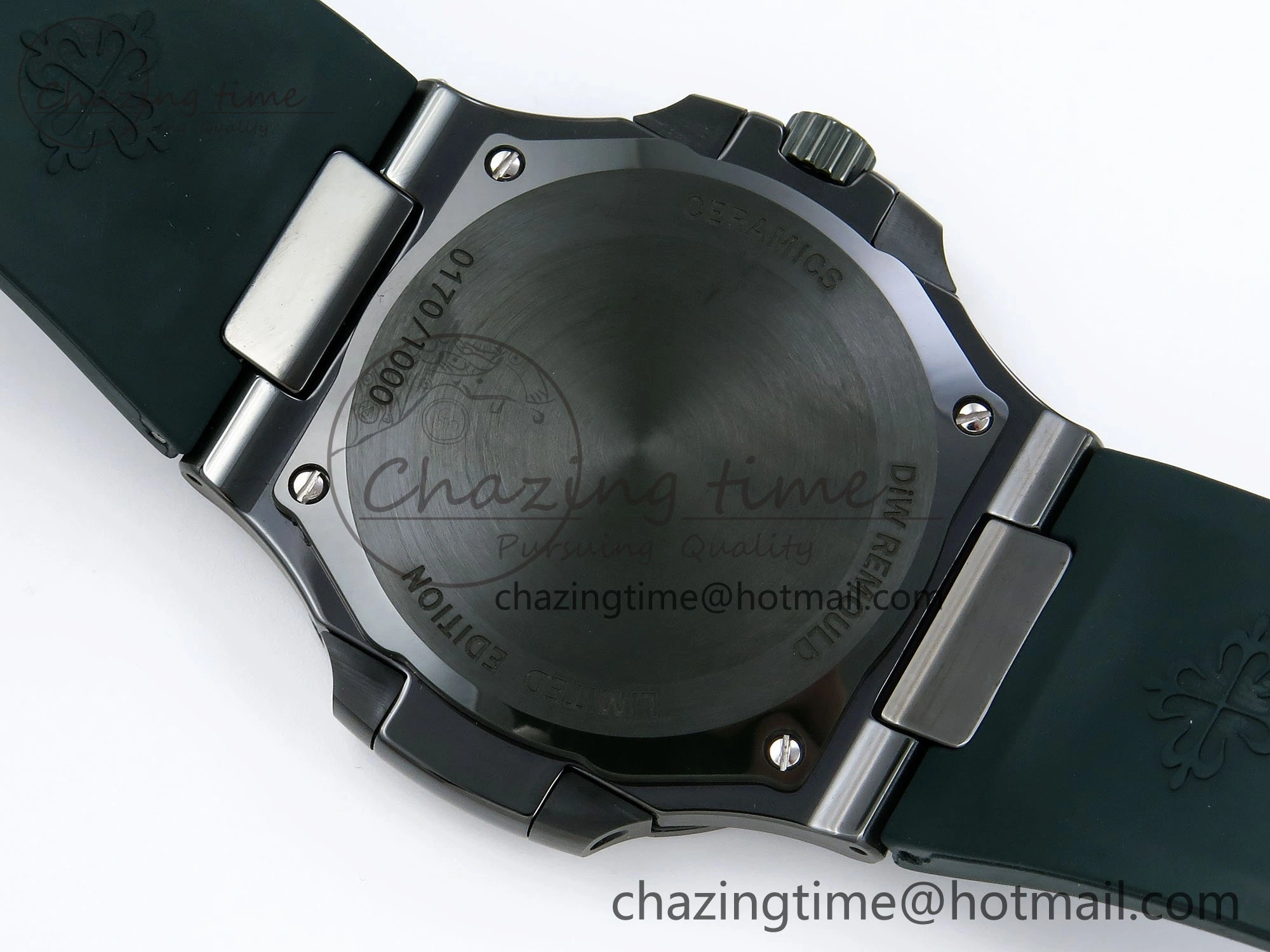 AET Nautilus 5711 Green Ceramic AMGF Best Edition Green Dial on Green Rubber Strap MIYOTA 9015