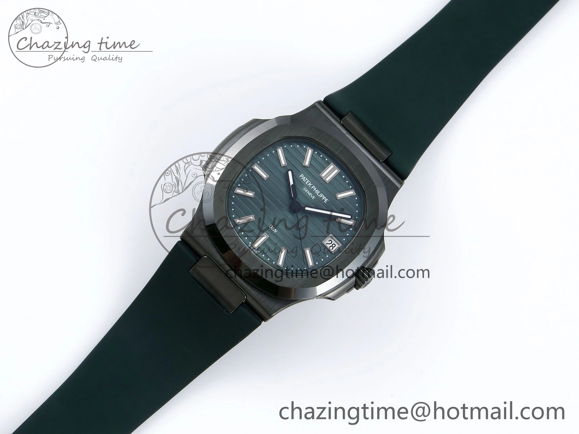 AET Nautilus 5711 Green Ceramic AMGF Best Edition Green Dial on Green Rubber Strap MIYOTA 9015